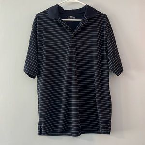 Navy blue and white PGA Tour polo